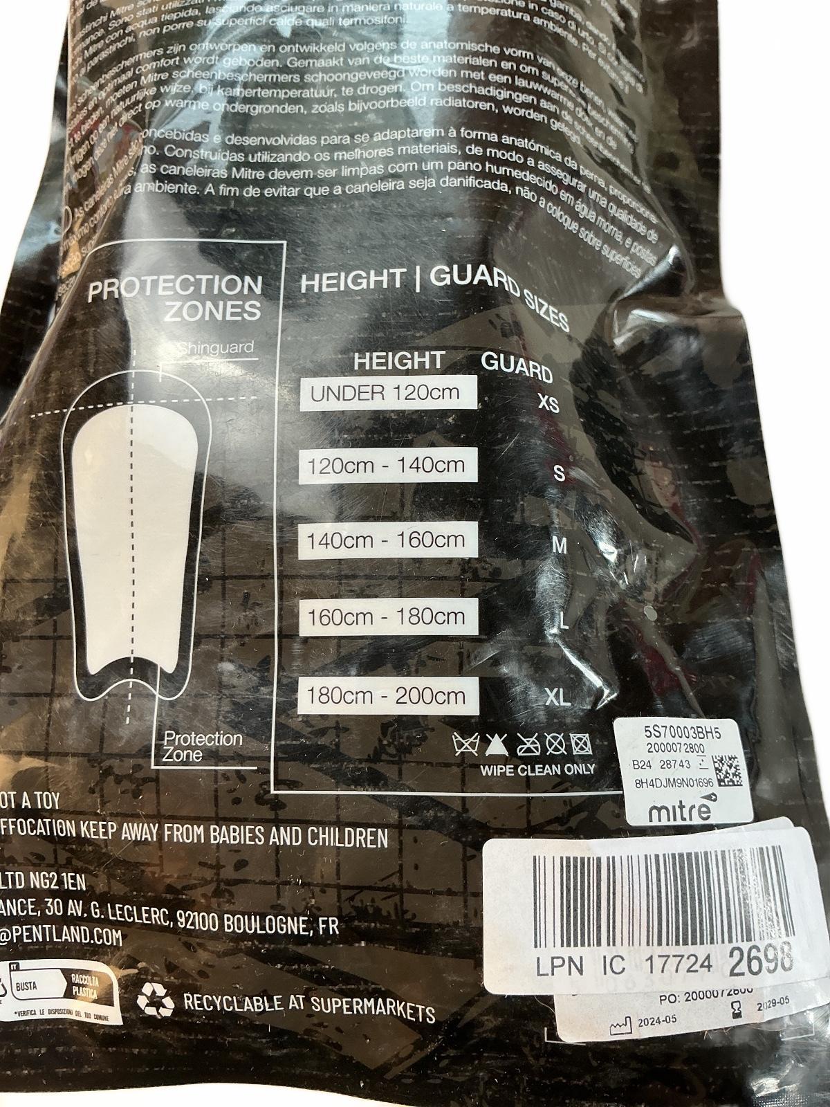 Mitre Aircell Carbon Shin Guards Size L