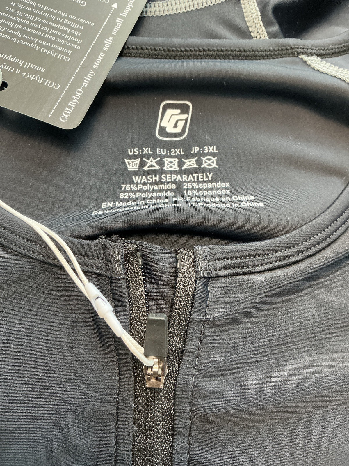 OG Triathlon Suit Men's 2XL Black High Tech Fabric Smooth Zipper