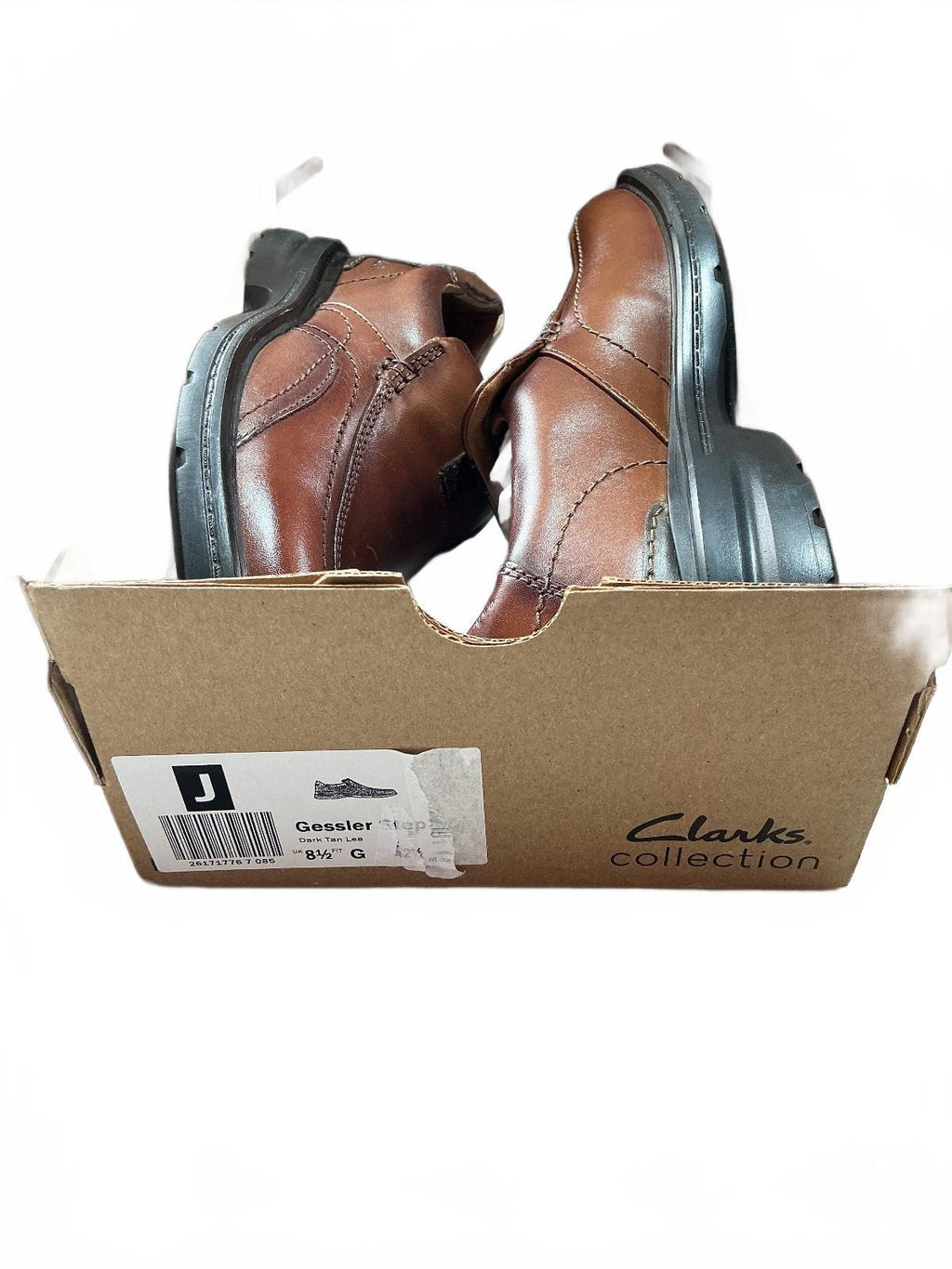 Clarks Men's Gessler Brown Leather Slip-On Shoes Size 8.5 Casual Loafers