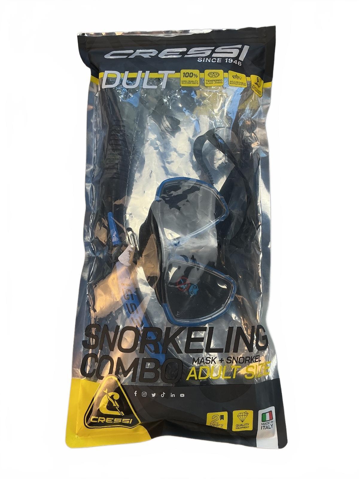 Cressi Adult Snorkeling Big Eyes Mask and Alpha UD Snorkel Combo
