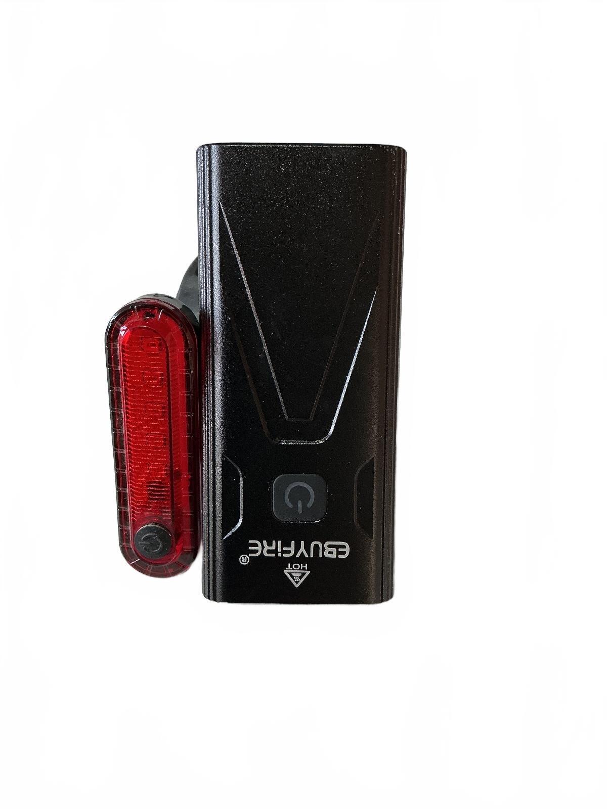 Ebuyfire Black Bike Front and Rear Light Set with Mounting Bracket