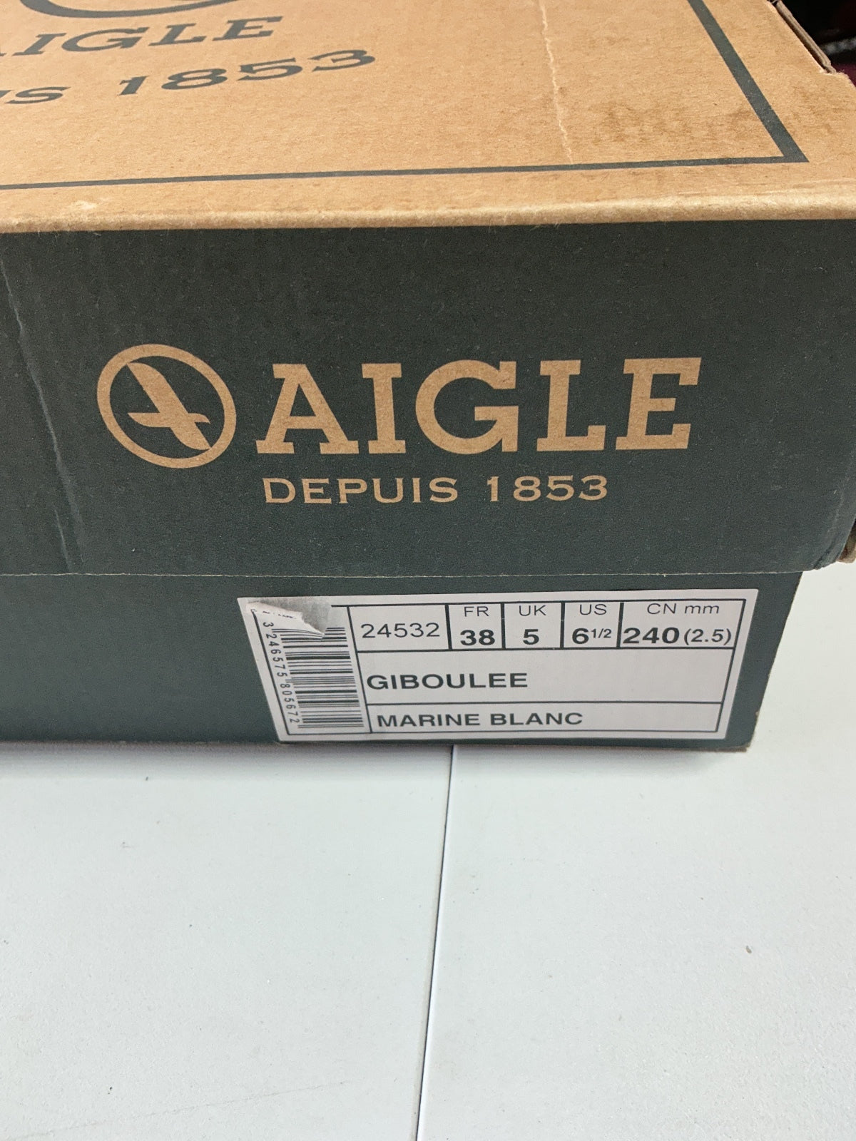 Aigle Giboulee Waterproof Winter Boots Size UK 5 EU 38 Marine Blanc