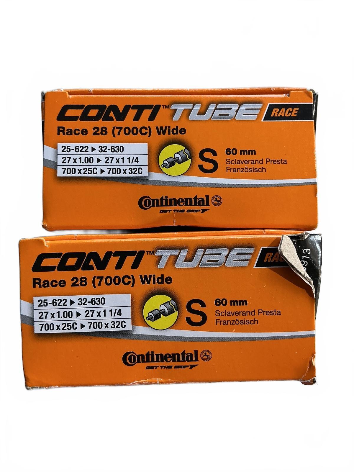 *NEW* 2*Continental Conti Tube Race 28 (700C) Wide Bicycle Inner Tube 60mm Valve