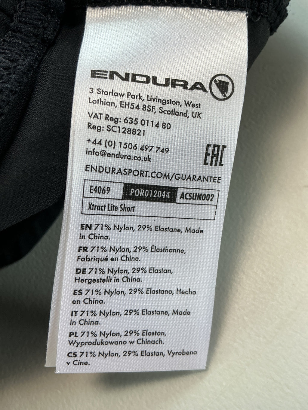 Endura Xtract Lite Shorts XS Lightweight Cycling Shorts