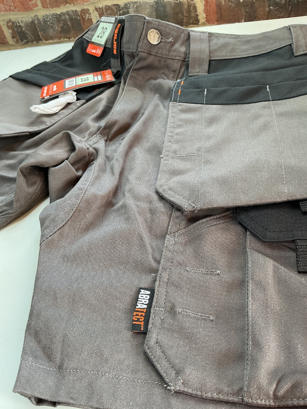 Scruffs Worker Plus Holster Shorts Men's Size 28 Grey Durable Lightweight