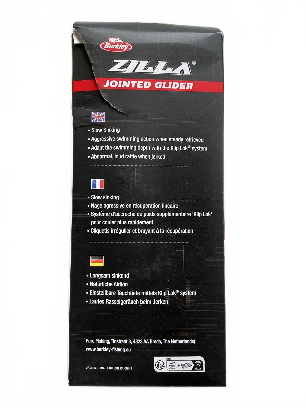 Berkley Zilla Jointed Glider 18cm 80g Perch Slow Sinking Fishing Lure