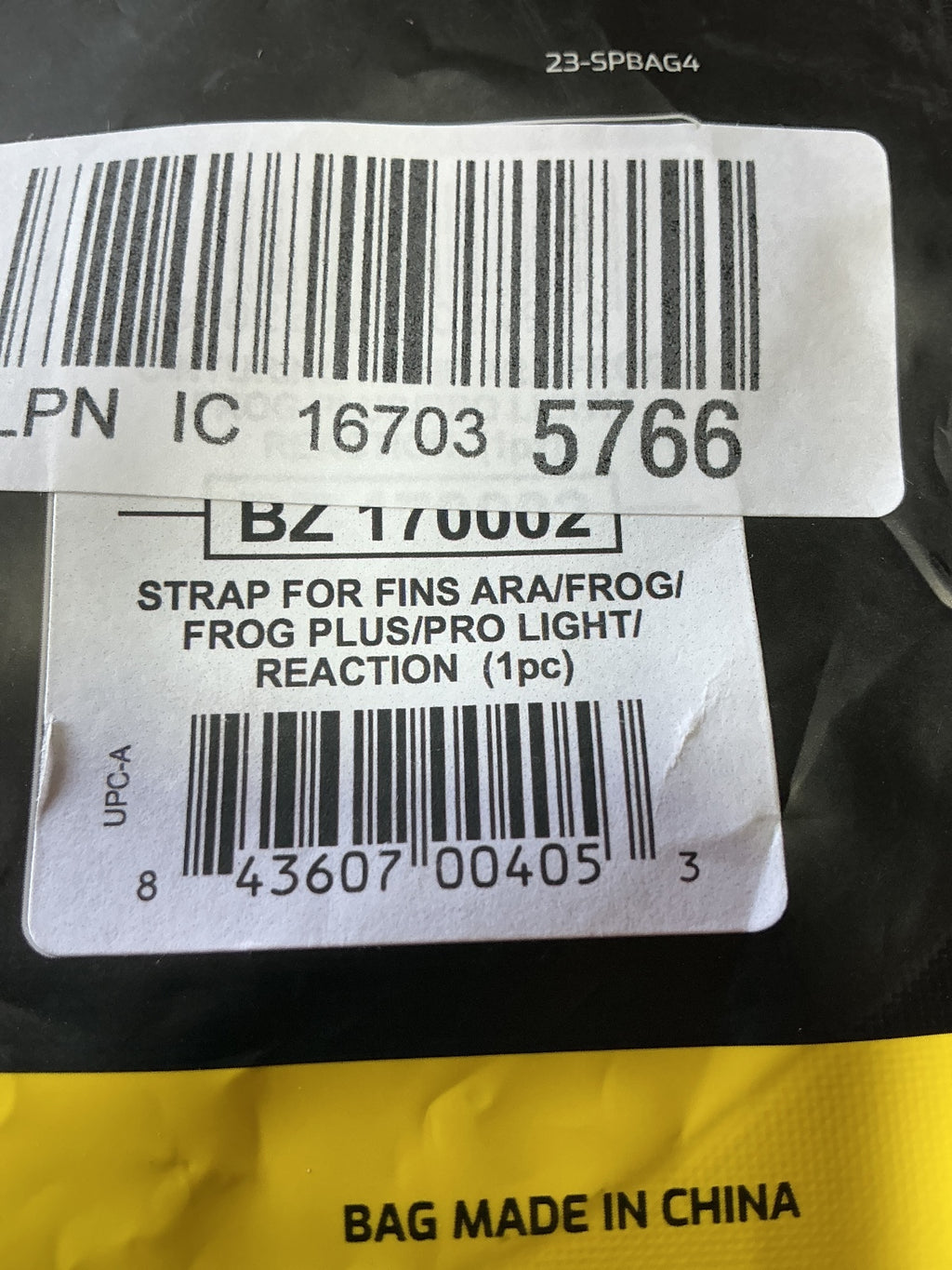 Cressi Black Replacement Strap for Fins Size Adjustable BZ 170002