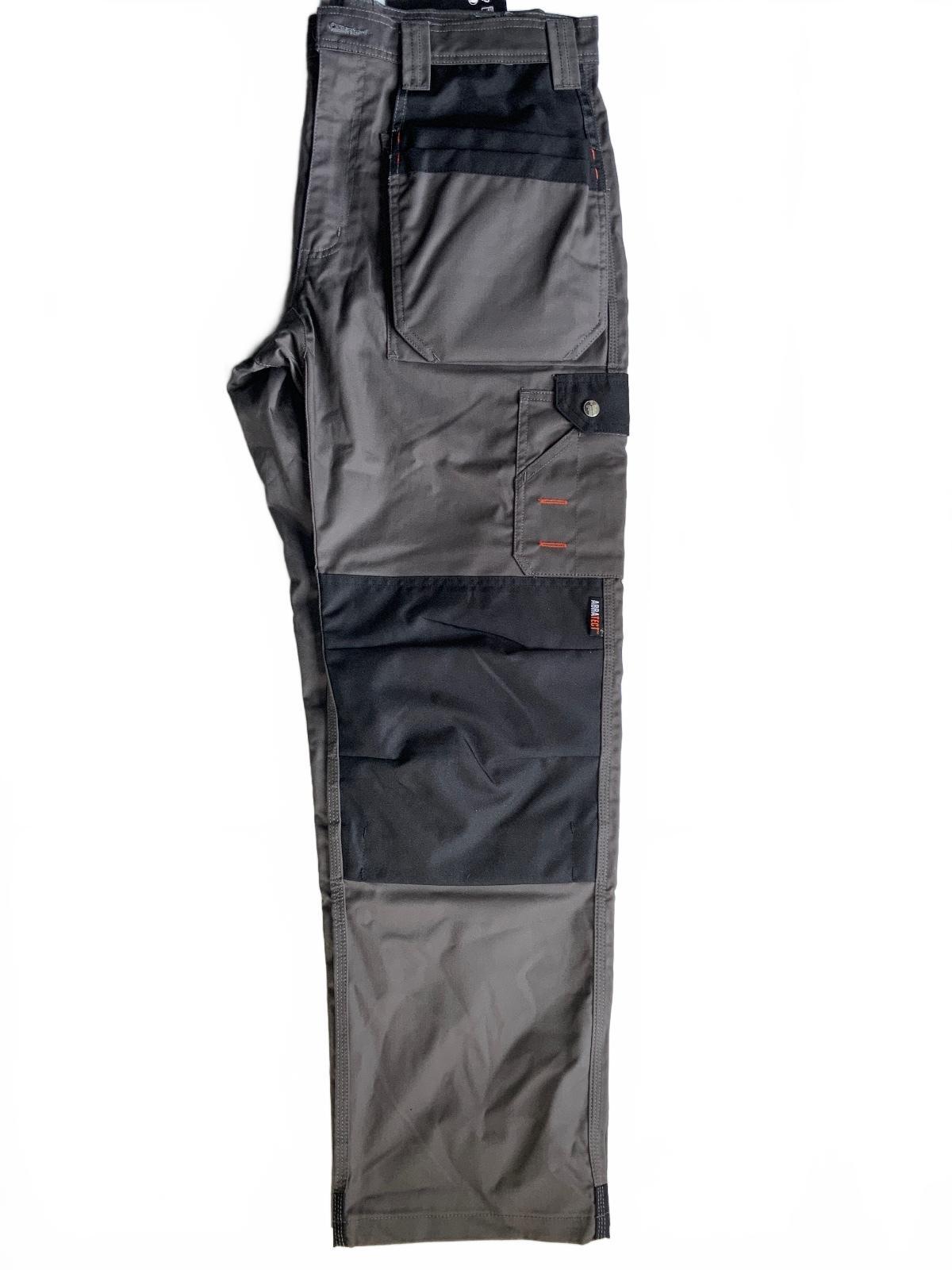 *NEW* Scruffs Worker Plus Trousers 34R Grey Black Workwear Durable Pants