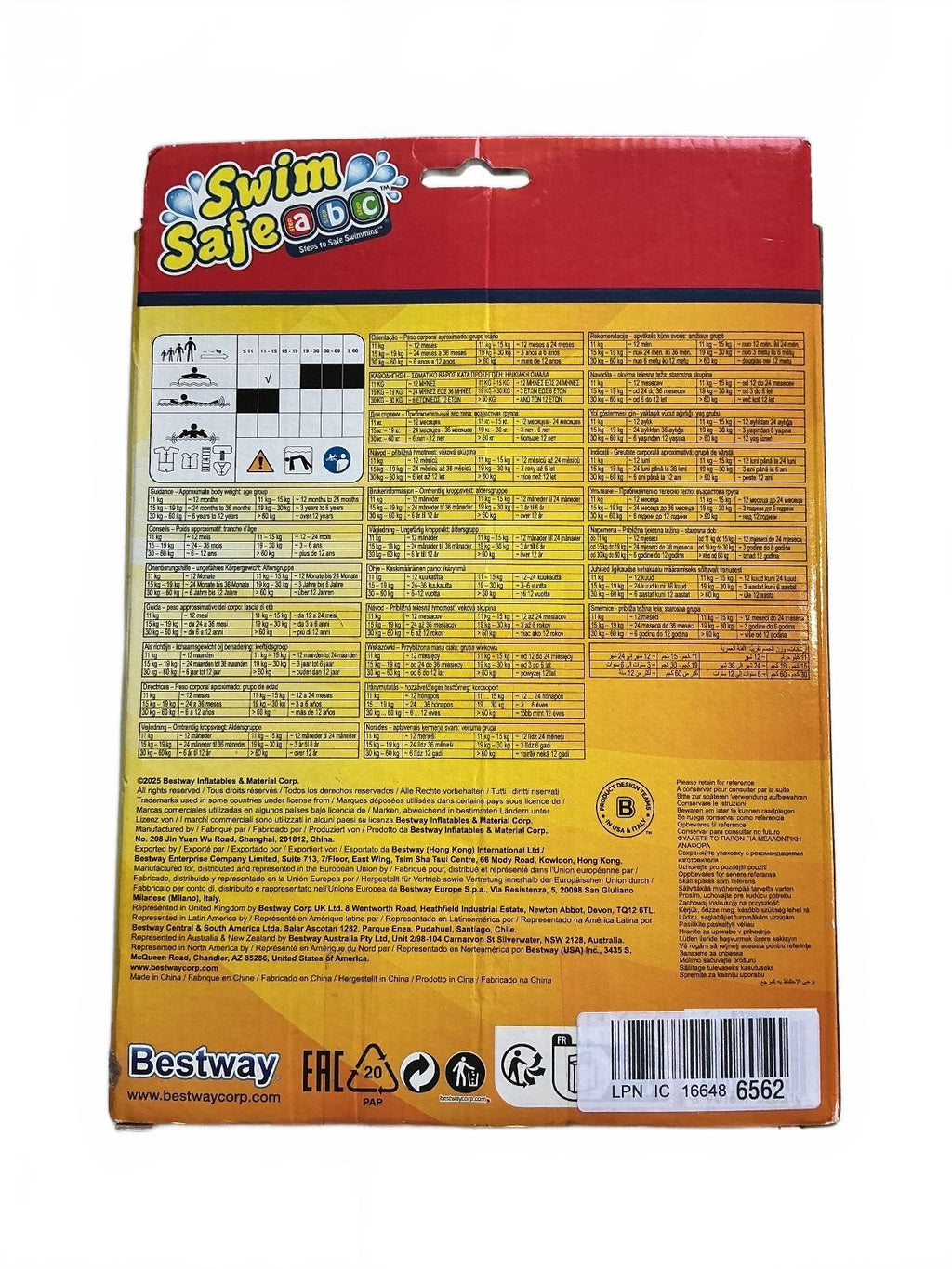 Bestway Swim Safe ABC Inflatable Float 76x76cm & Zoggs Float Bands 1-3 Years