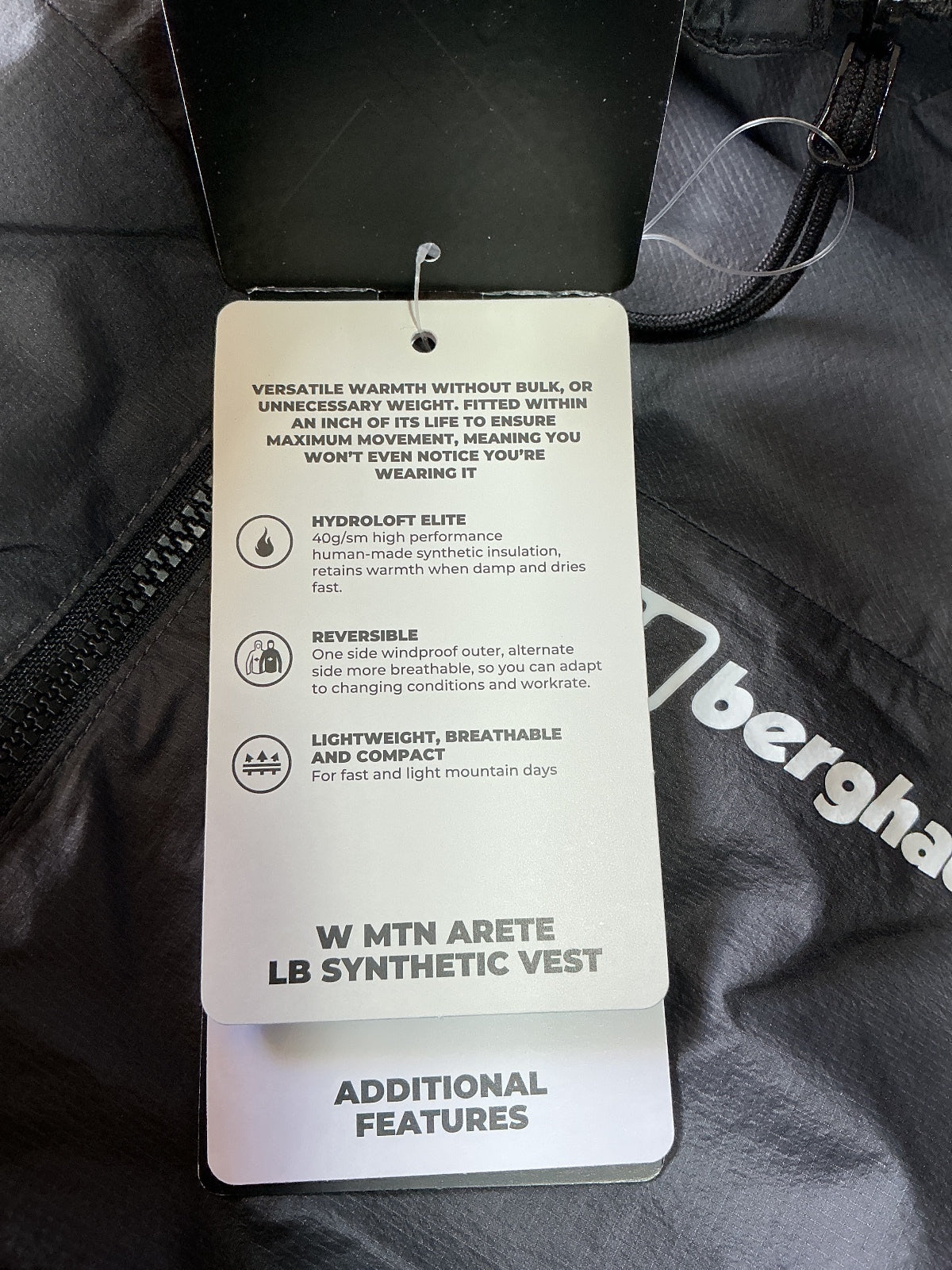 *NEW* Berghaus W MTN Arete LB Synthetic Vest Grey Black UK 14