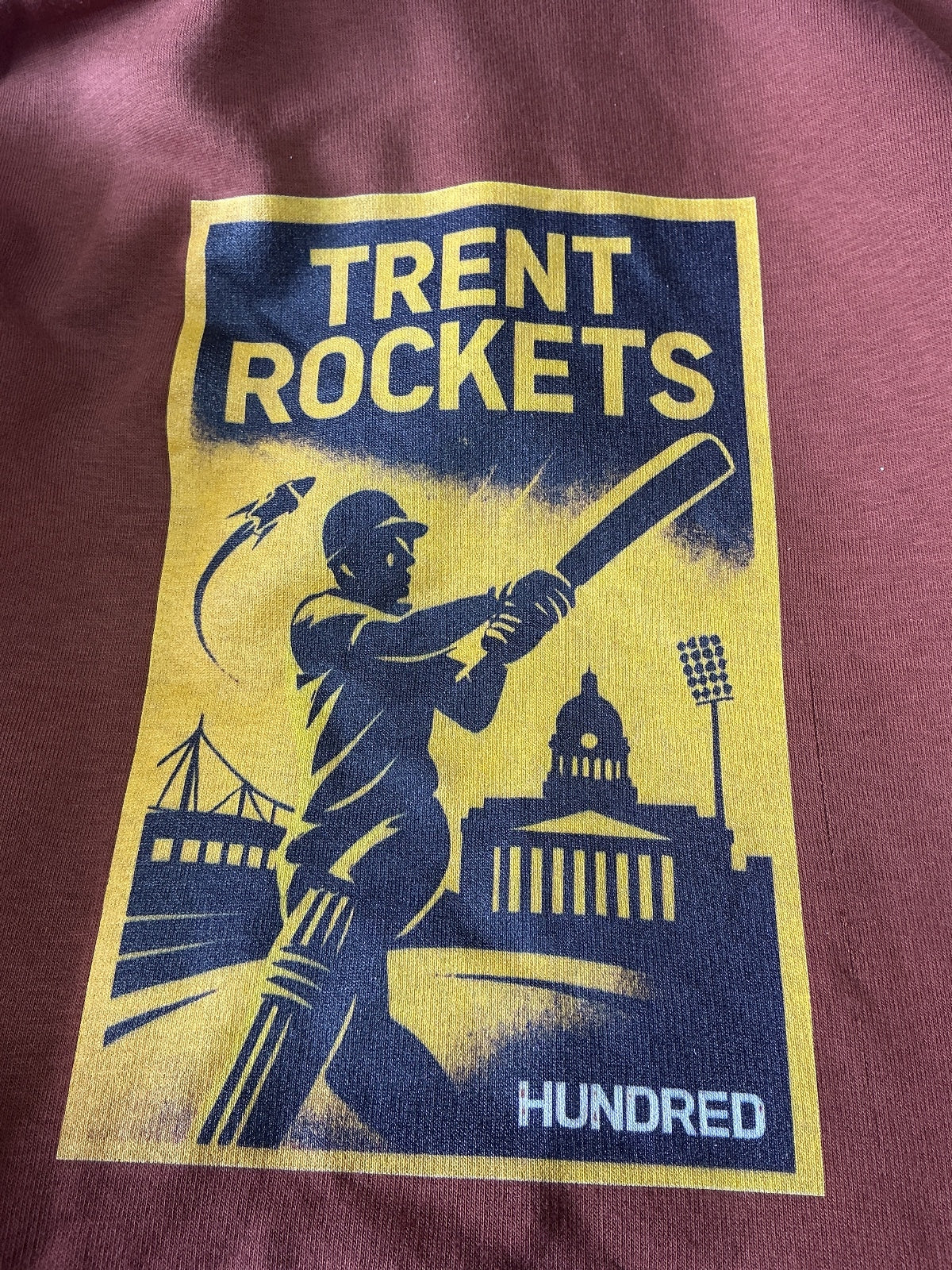 Trent Rockets Brown Hoodie Sweatshirt Size S Casual Sportswear