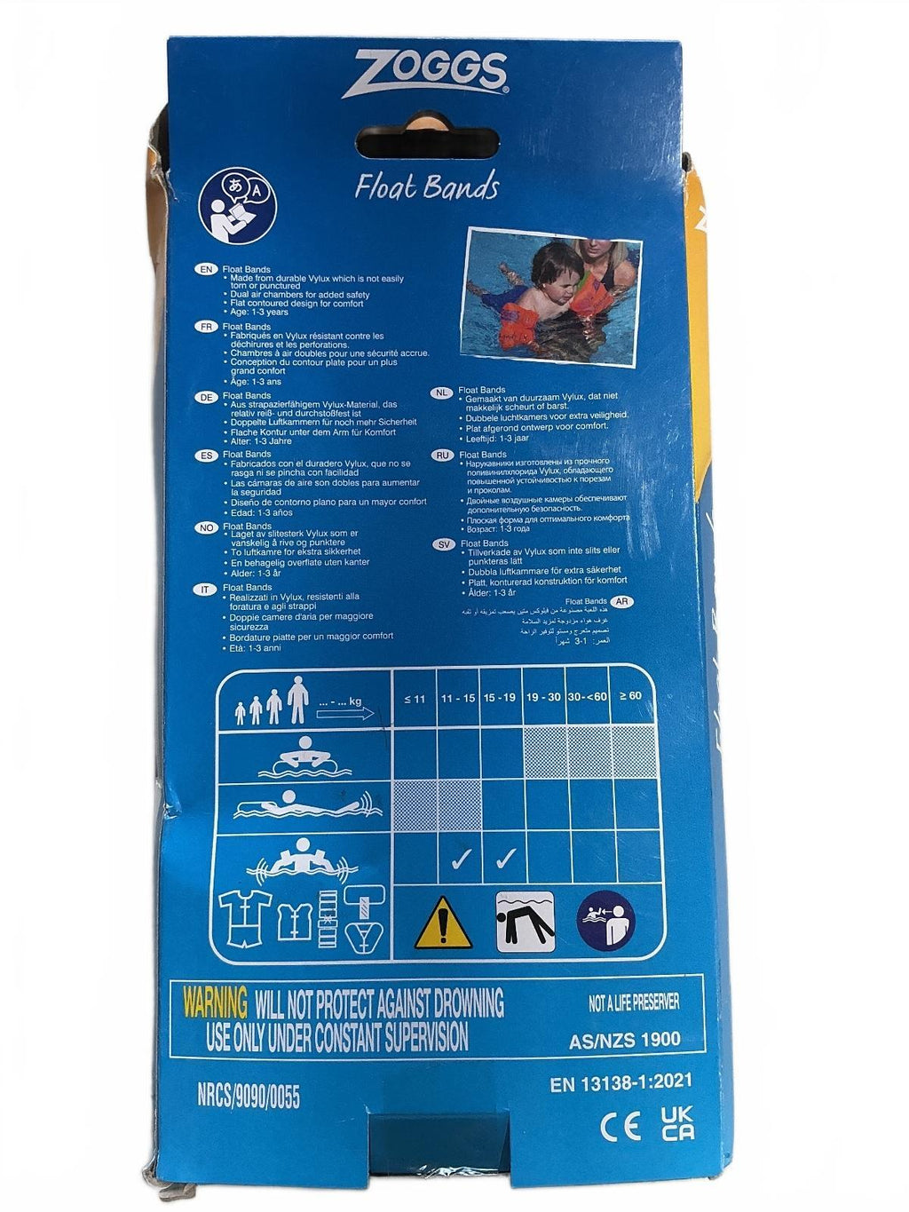 Bestway Swim Safe ABC Inflatable Float 76x76cm & Zoggs Float Bands 1-3 Years