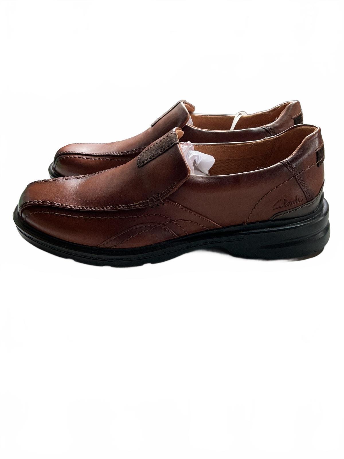 Clarks Men's Gessler Brown Leather Slip-On Shoes Size 8.5 Casual Loafers