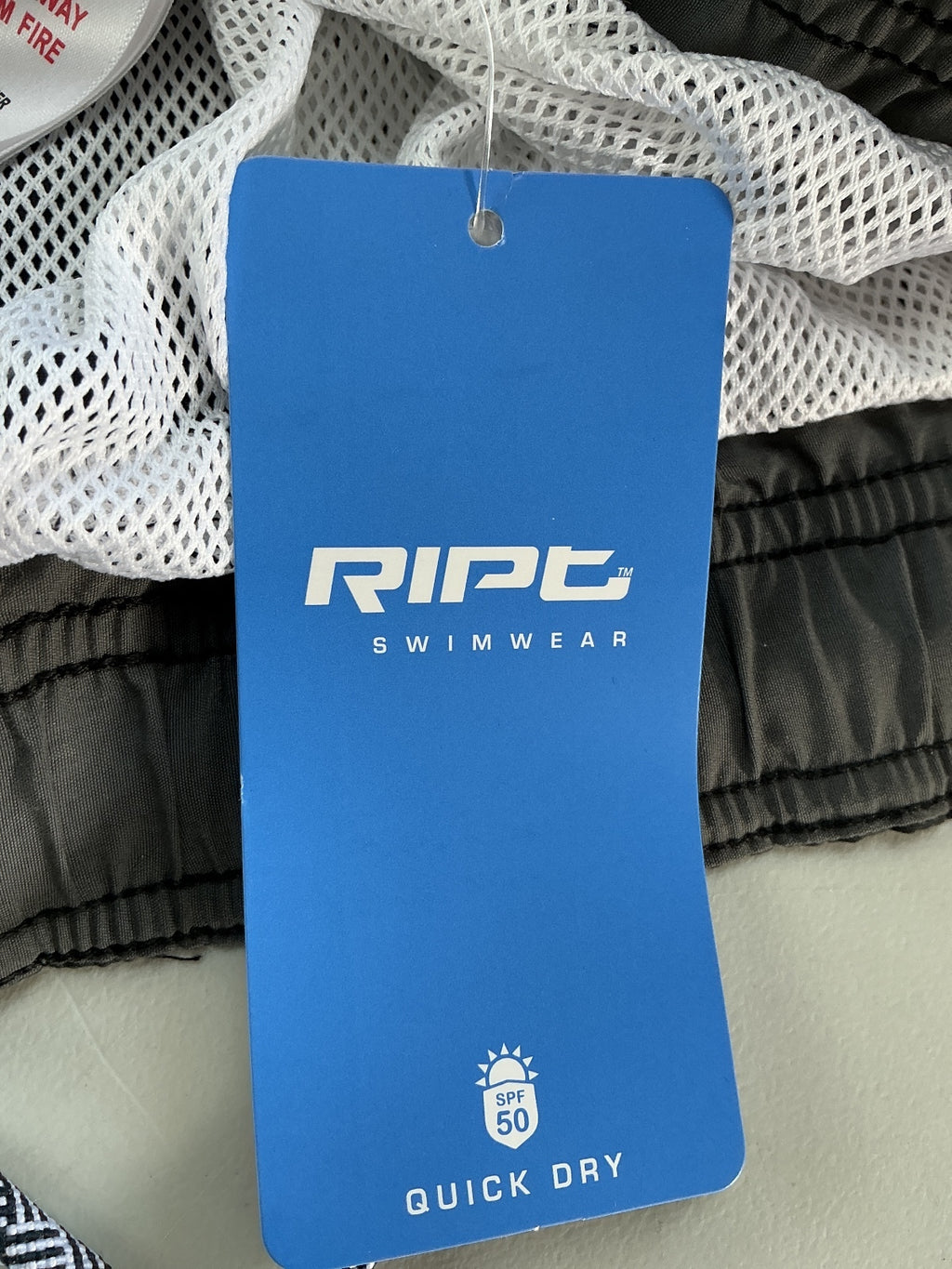 RIPT Plain Swim Shorts Men Small Black Quick Dry SPF 50