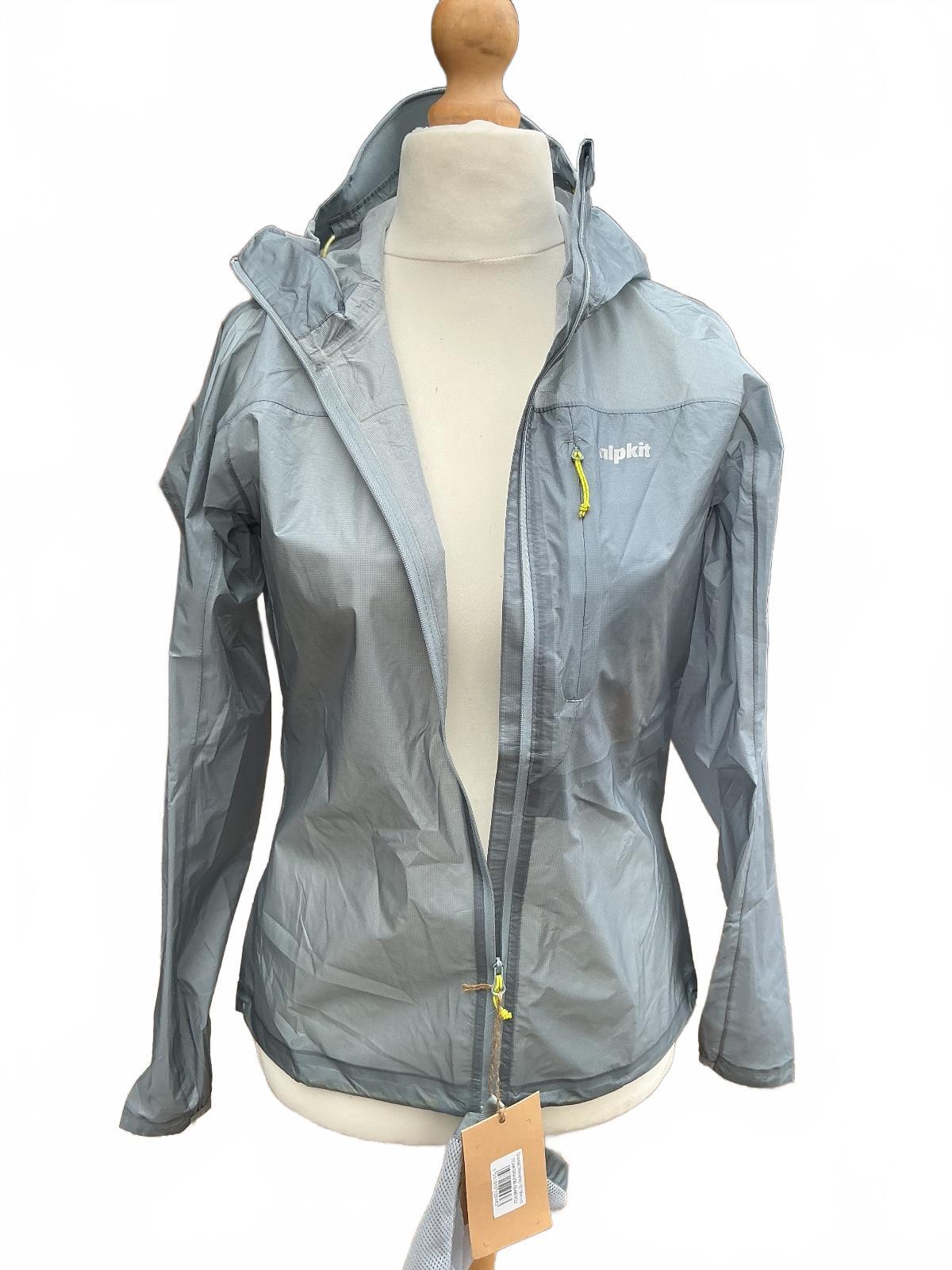 alpkit Gravitas Women's Ultra Lightweight Waterproof Hooded Jacket Size 10 Grey