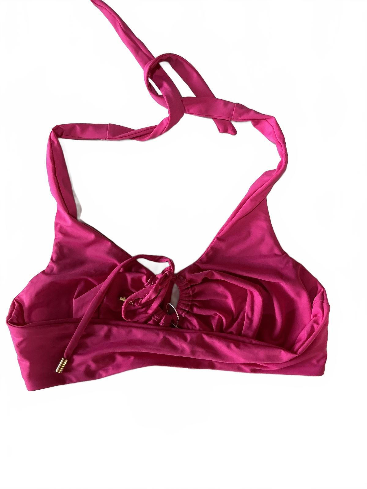 *NEW* Toco Maracas Tie Front Top Pink Size L Swimwear Bikini Top