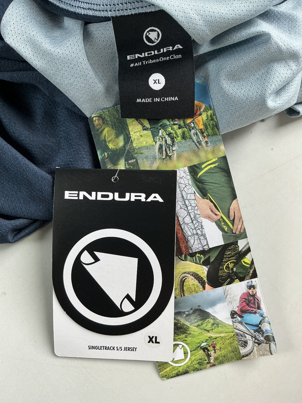 Endura Singletrack 5/S Jersey Men XL Navy Blue Lightweight Wicking Cycling Top