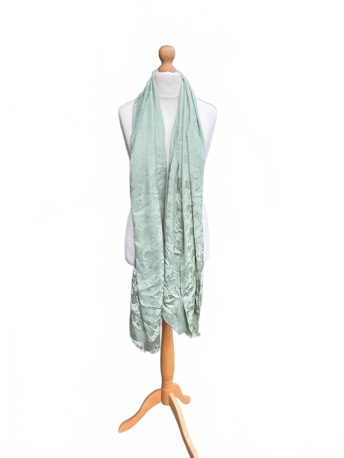Paul Costelloe Dressage Women's Scarf Mint Green Jacquard Lightweight