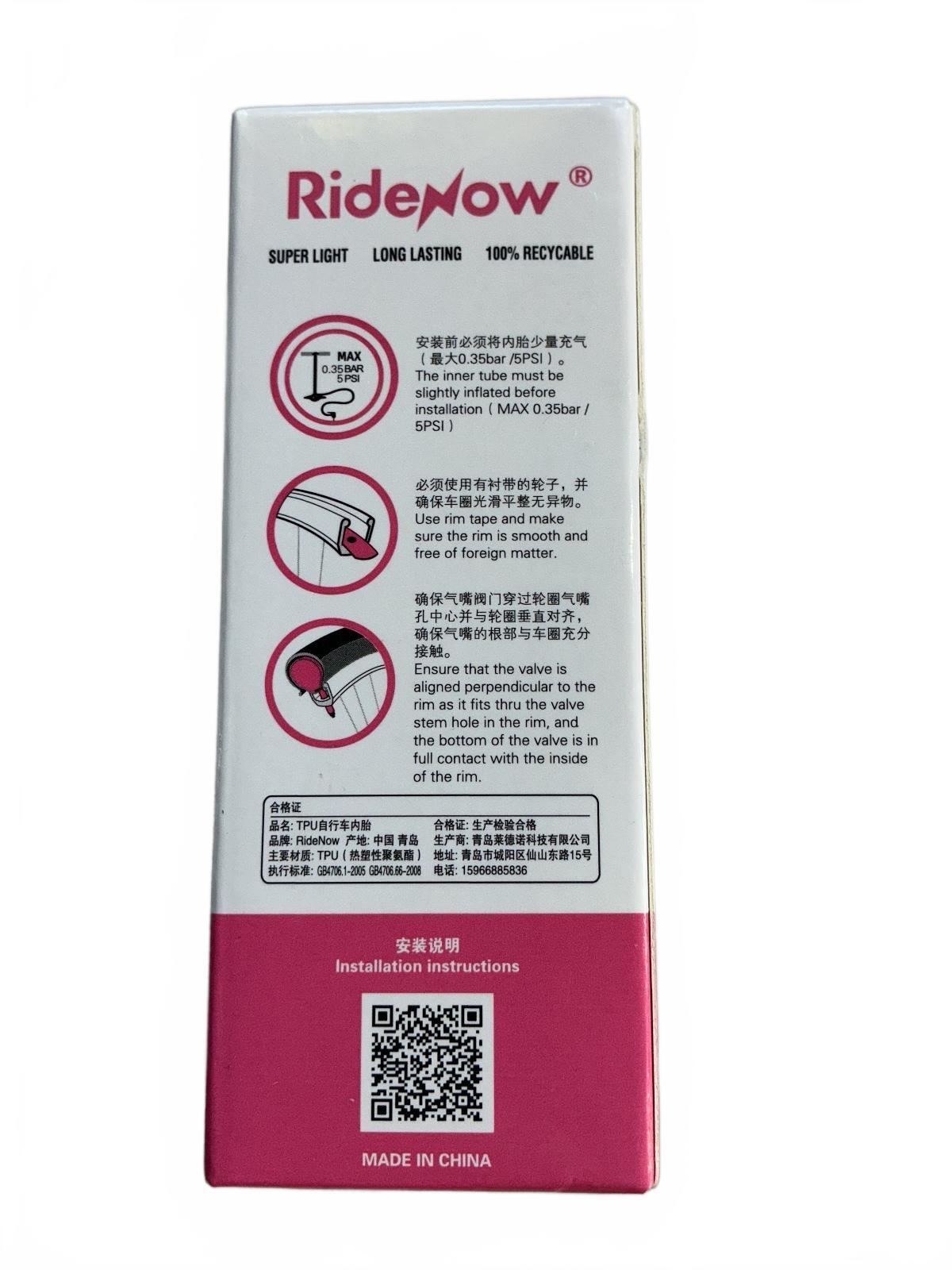 *NEW* Four RideNow 36g Bicycle Inner Tube Presta Valve 700x18-32C Road 65mm