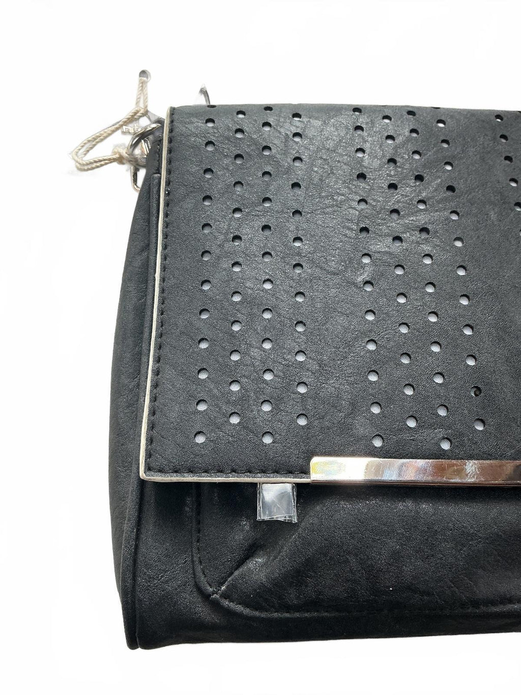 Religion Black Leather Clutch Bag