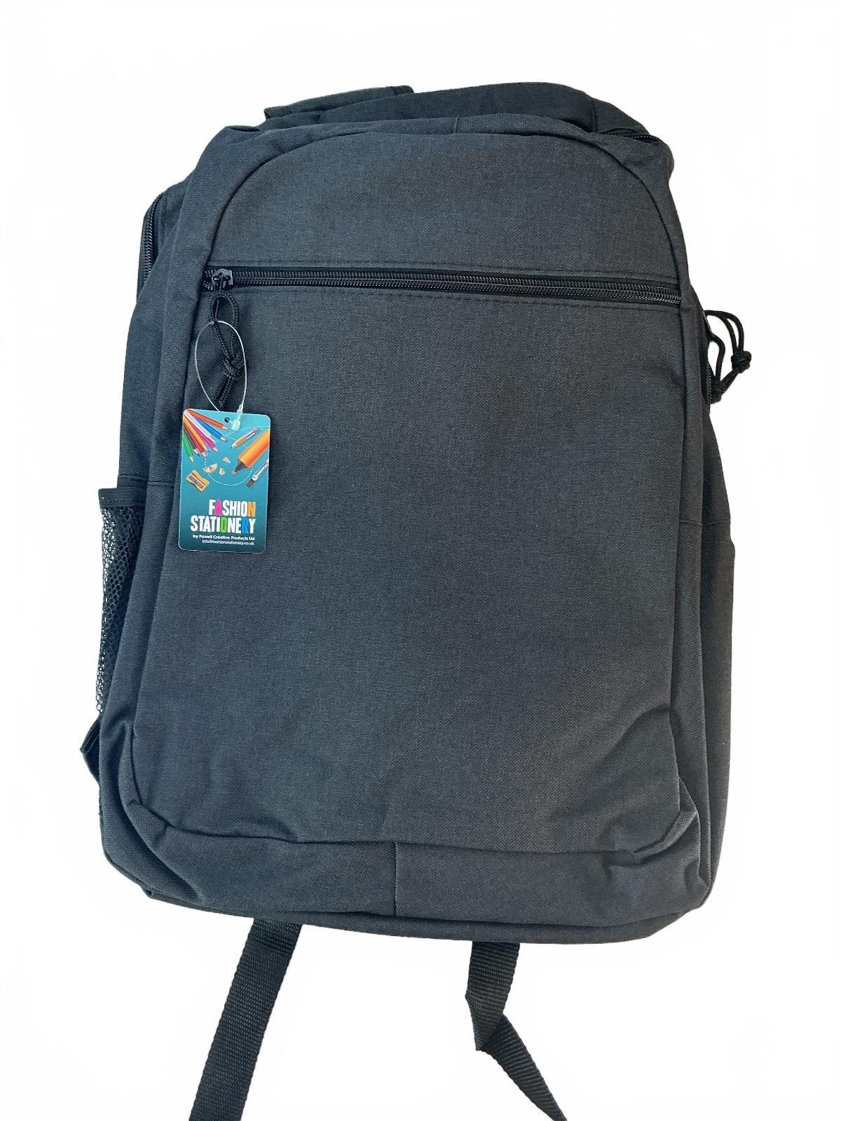 New Stationary Backpack Black Durable Water-Resistant School Bag 45cm