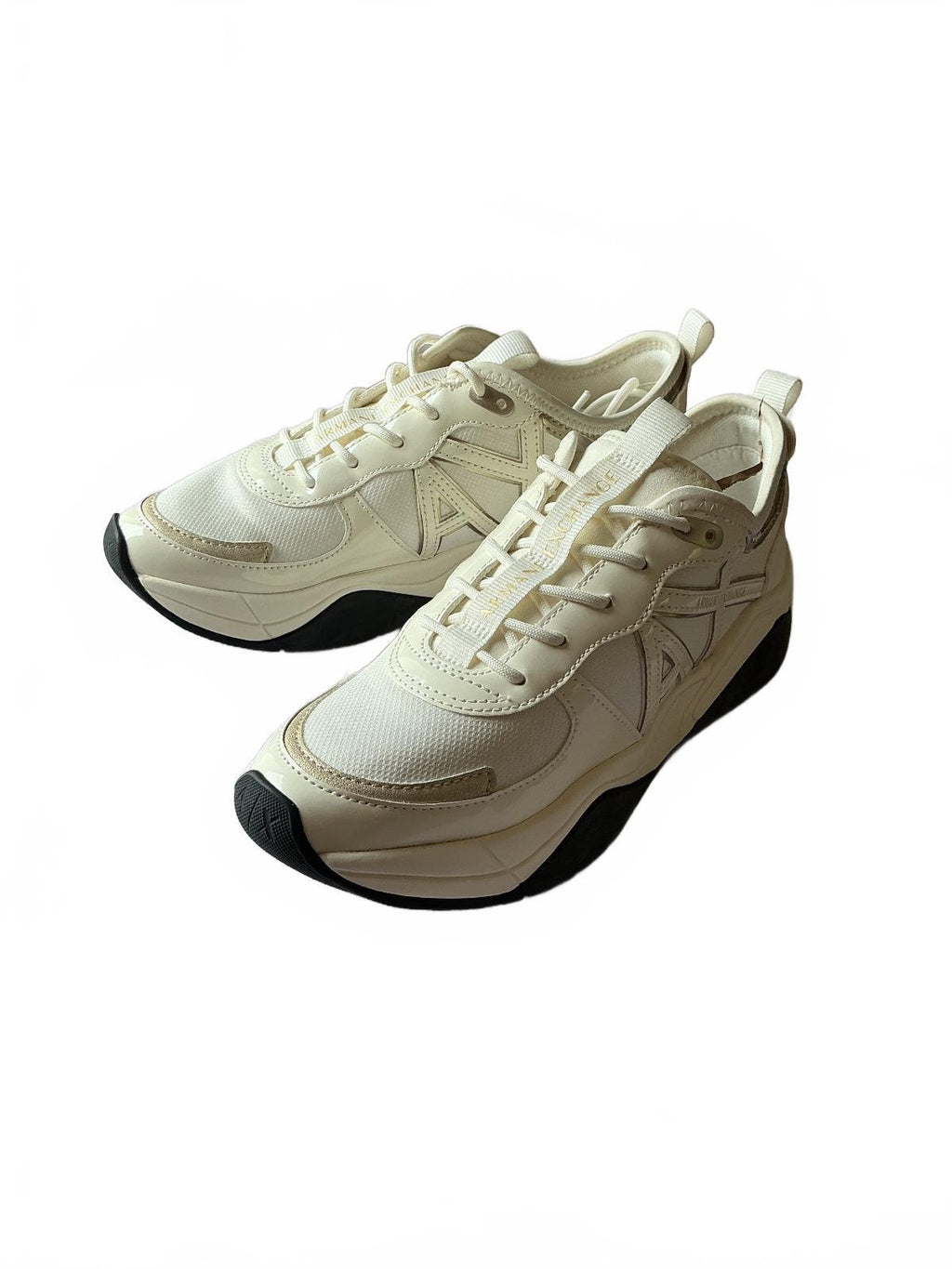 Armani Exchange Cream Sneakers Size 6 Comfortable Stylish