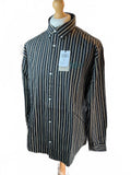 Carhartt WIP Palance Stripe Shirt Men M Black Loose Fit Button-Up
