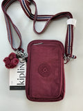 Kipling Telmo Women Small Crossbody Bag Burgundy Removable Strap New