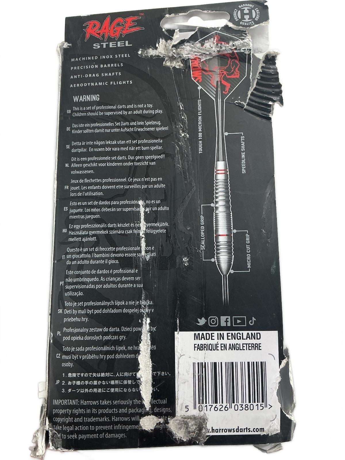Harrows Rage Steel Darts Set 21 Gram Professional Size