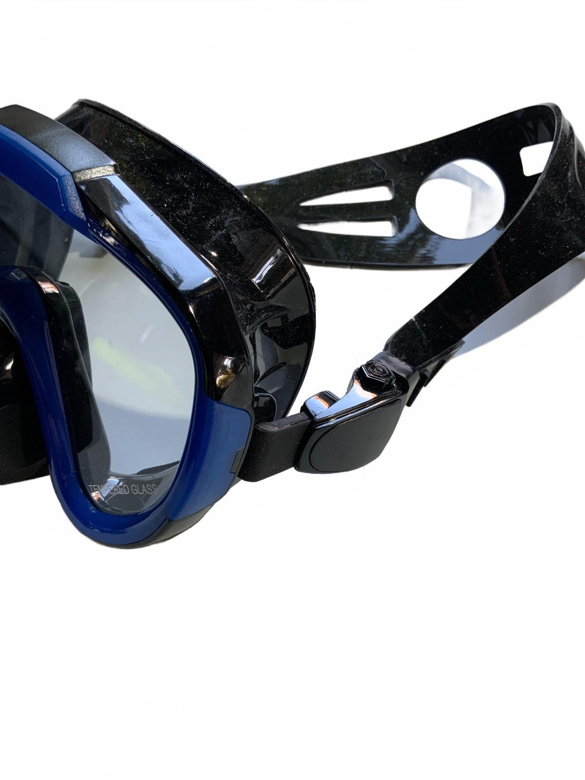 Diving Mask Snorkel Face Scuba Swim Goggles Blue Black Size Adjustable