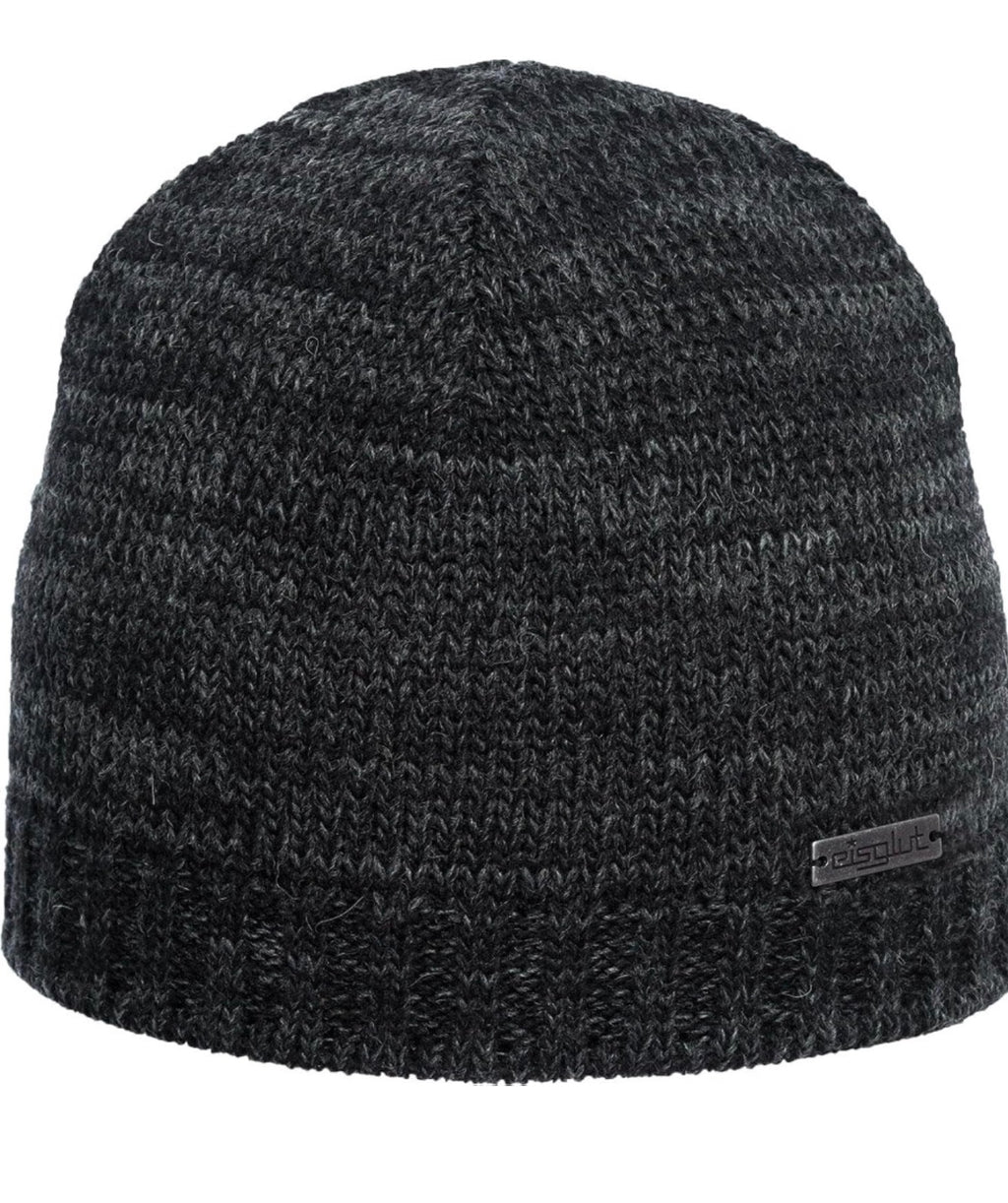Eisglut Dylan One Size Anthracite Marled Knit Beanie Hat with Fleece Liner