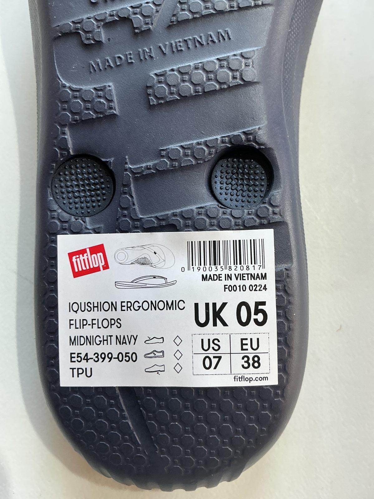 FitFlop IQushion Ergonomic Flip-Flops UK 5 Midnight Navy Comfortable Sandals