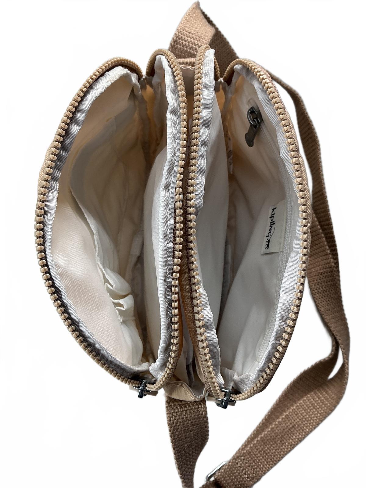 Kipling Keeffe Crossbody Bag Women Beige Petite Dual Zip Compartments