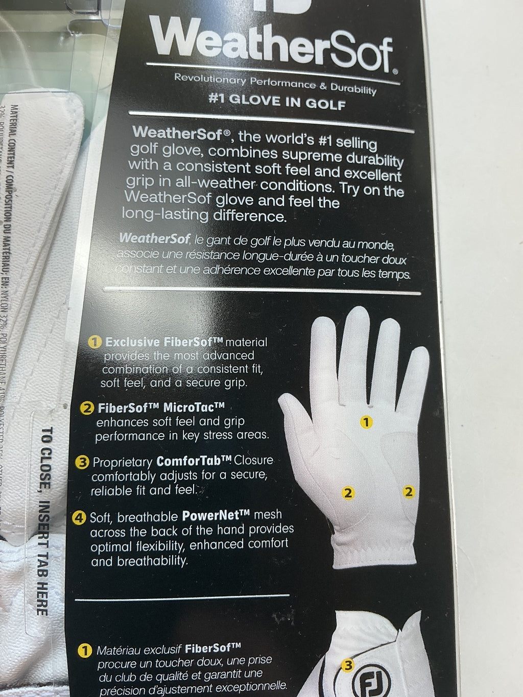 *NEW* FootJoy WeatherSof Men's Large Left Golf Glove White Black Durable Grip