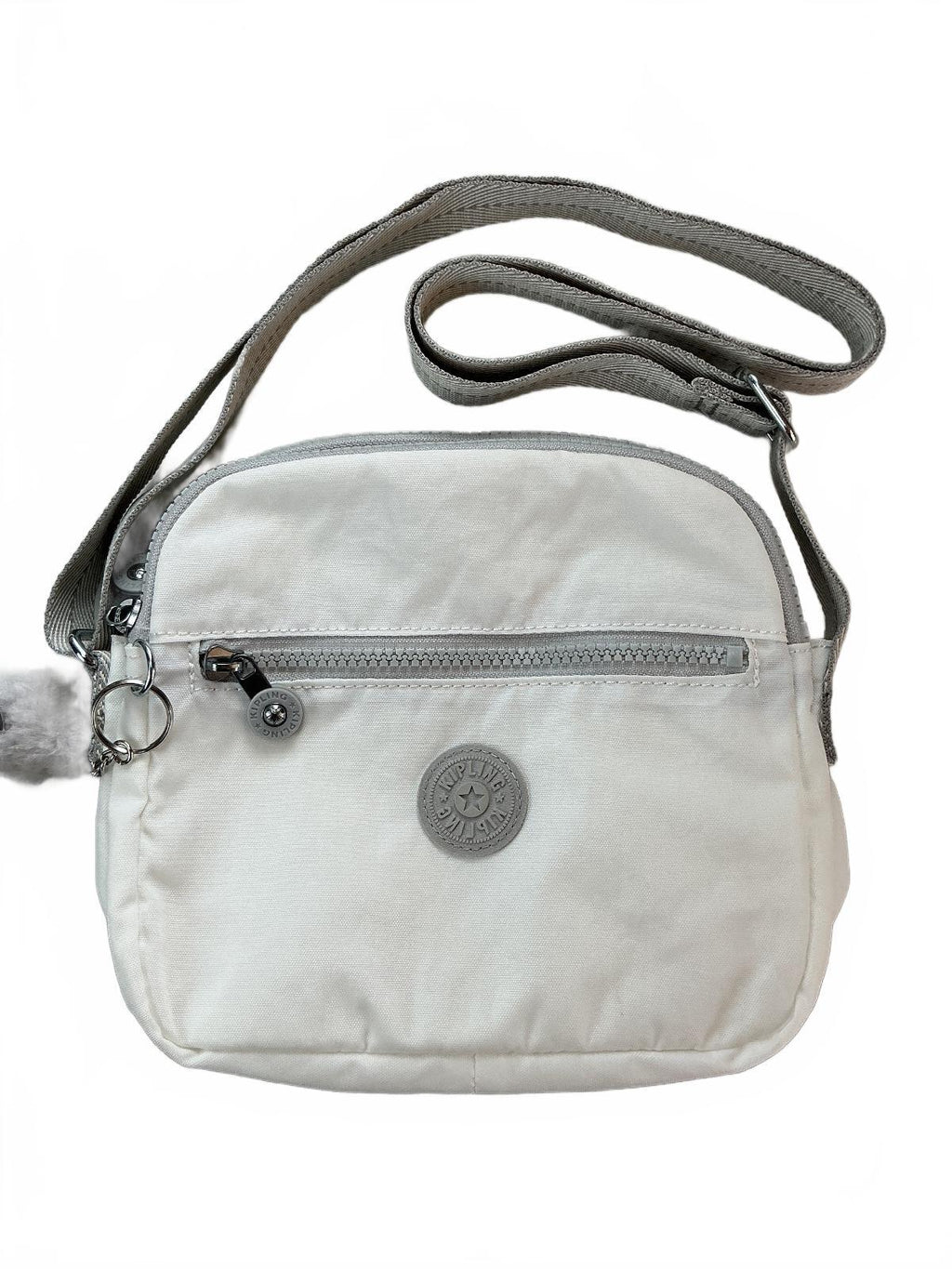 Kipling Keeffe Crossbody Bag Women White Adjustable Strap Lightweight