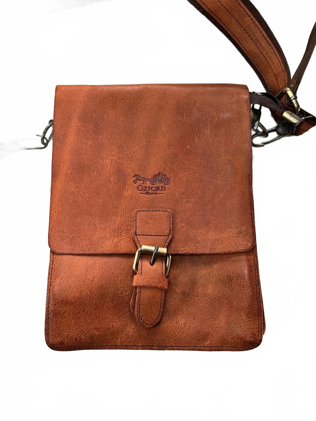 Oxford Chariot Luxury Bespoke Leather Messenger Bag Brown Vintage Patina