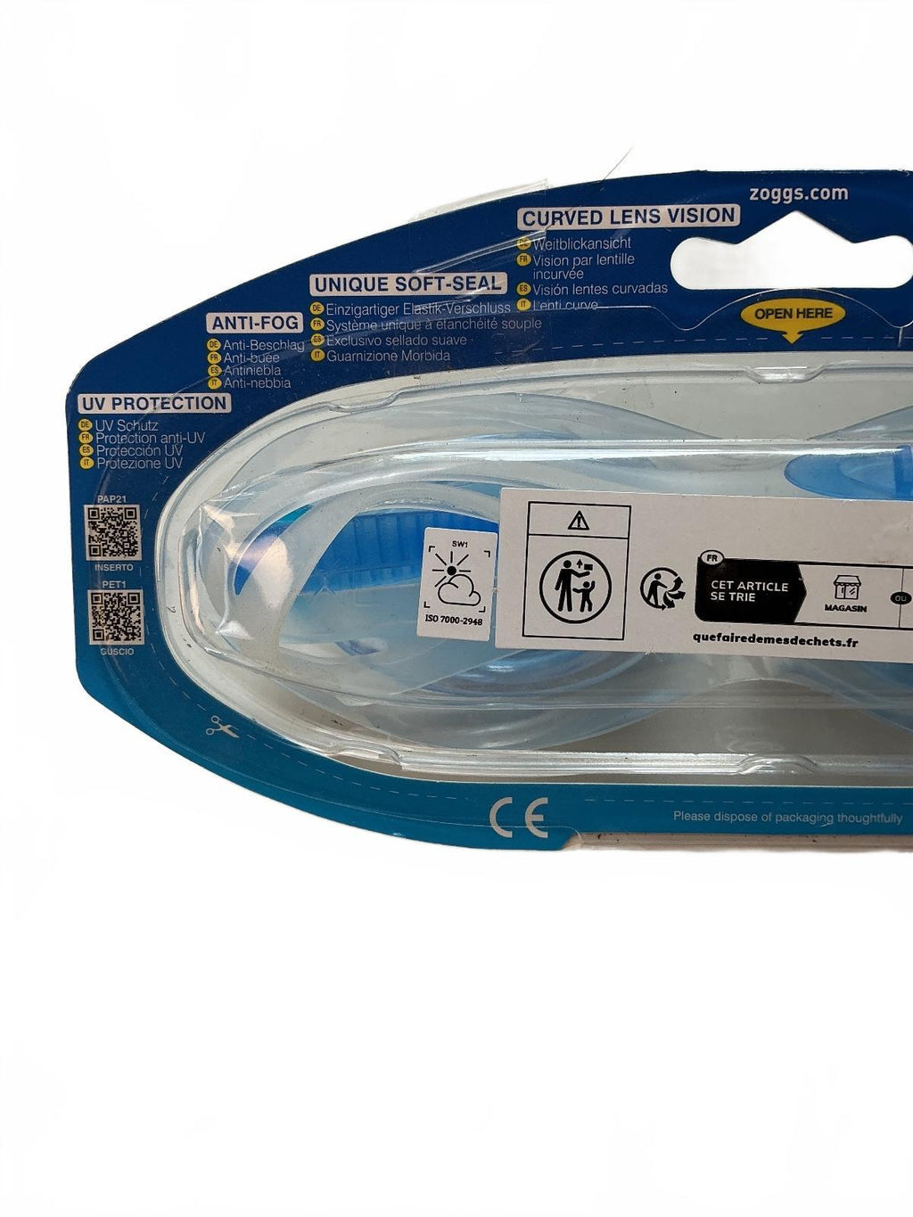 Zoggs Adult Panorama & Phantom 2.0 Swim Goggles Clear Blue