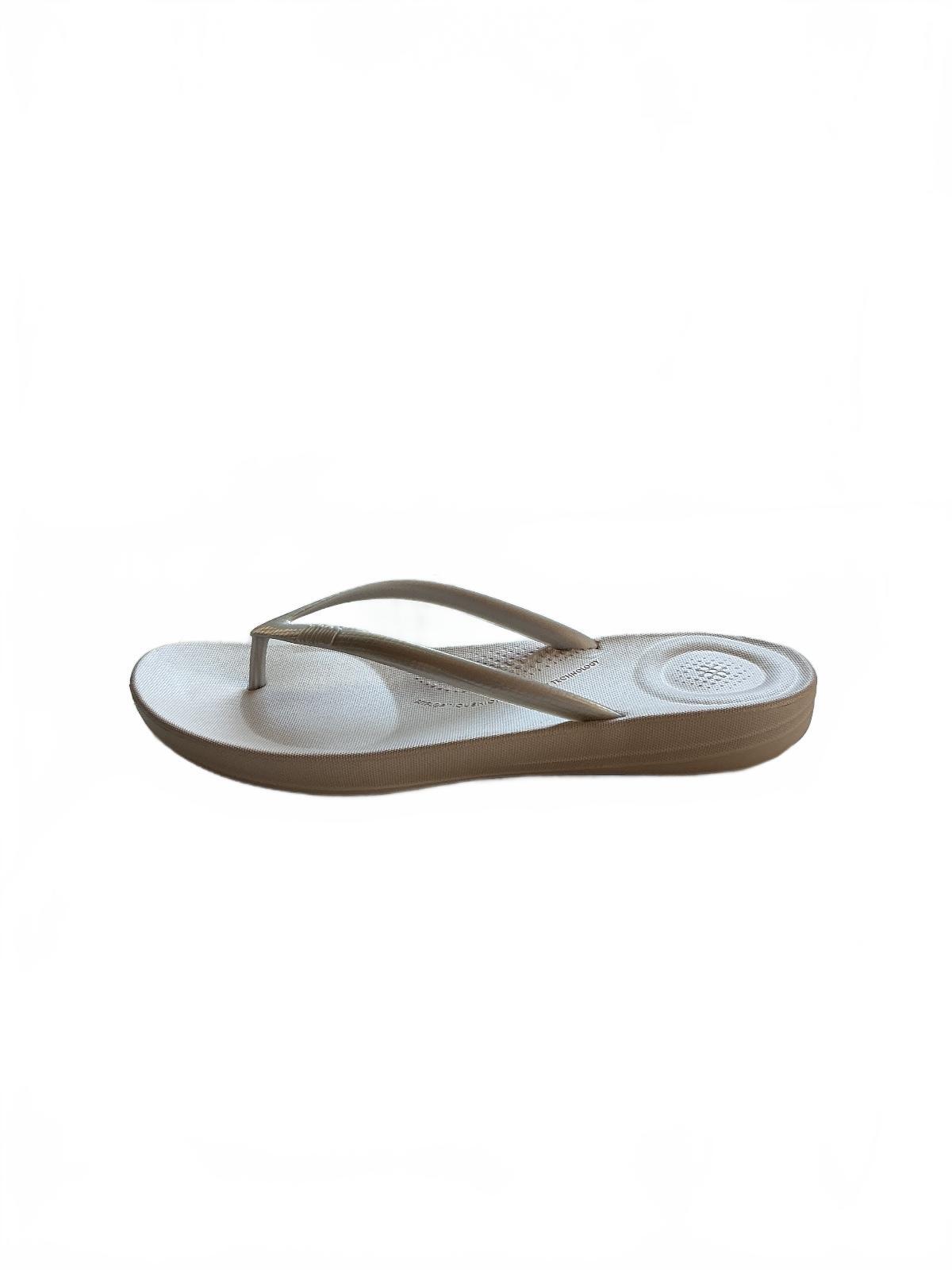 FitFlop Silver Cushion Ergonomic Flip Flops UK Size 6 Comfortable Sandals