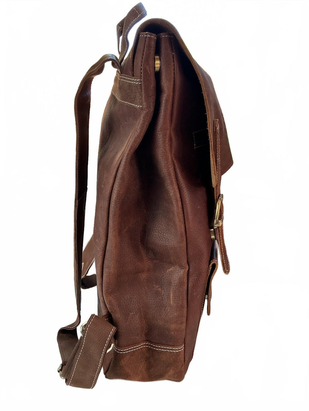 Oxford Chariot Luxury Leather Brown Rucksack Laptop Sleeve Multiple Pockets