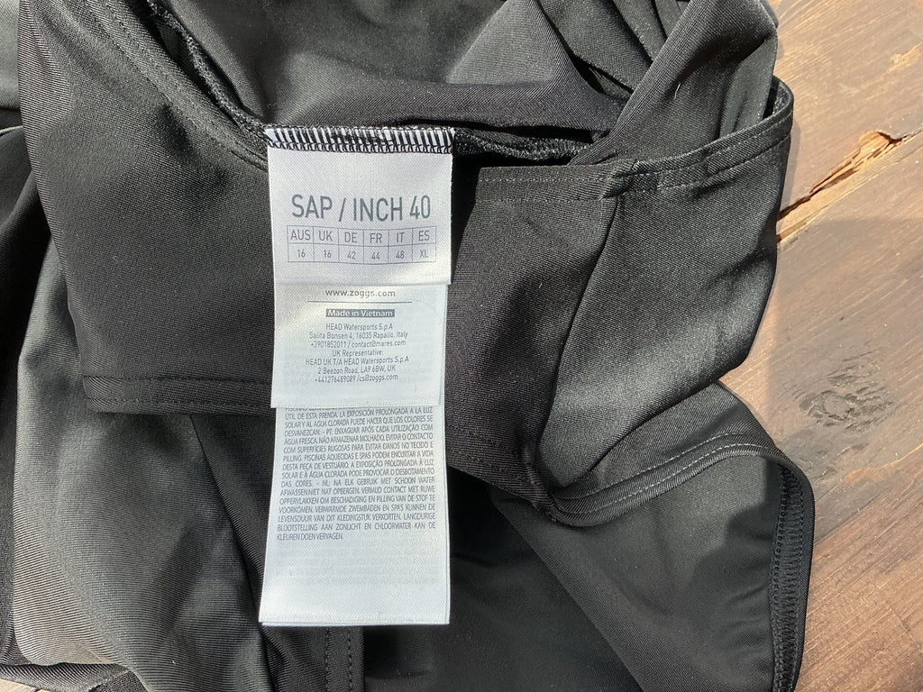 Zoggs Black High Support Swimsuit Size 16