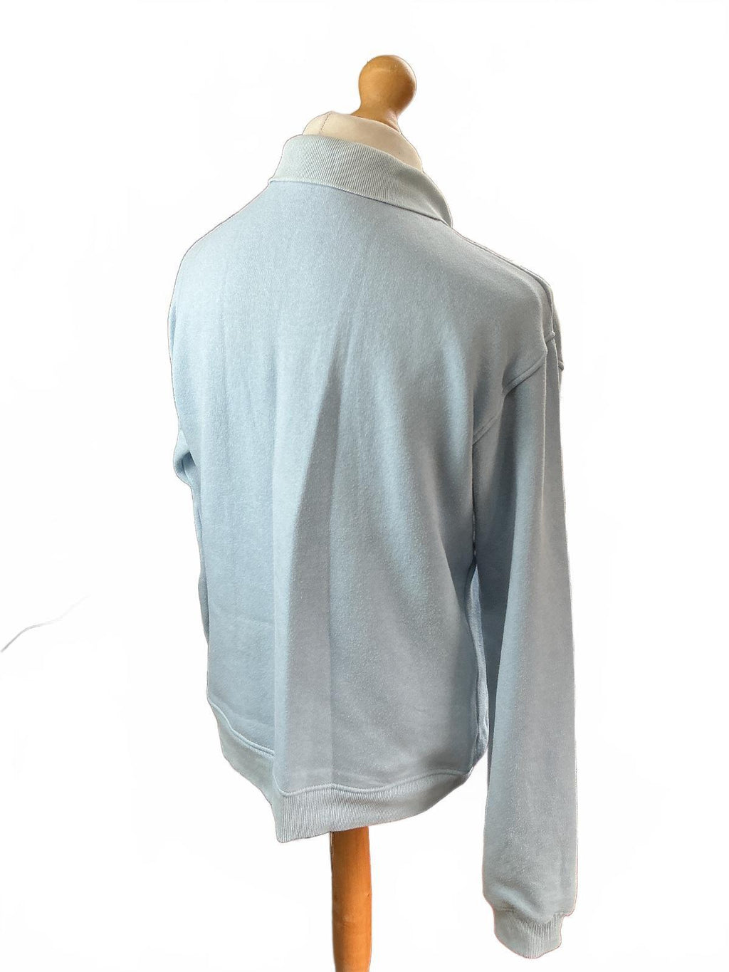 Vintage FILA Men's Sweatshirt Medium Light Blue Half Zip Collar Casual
