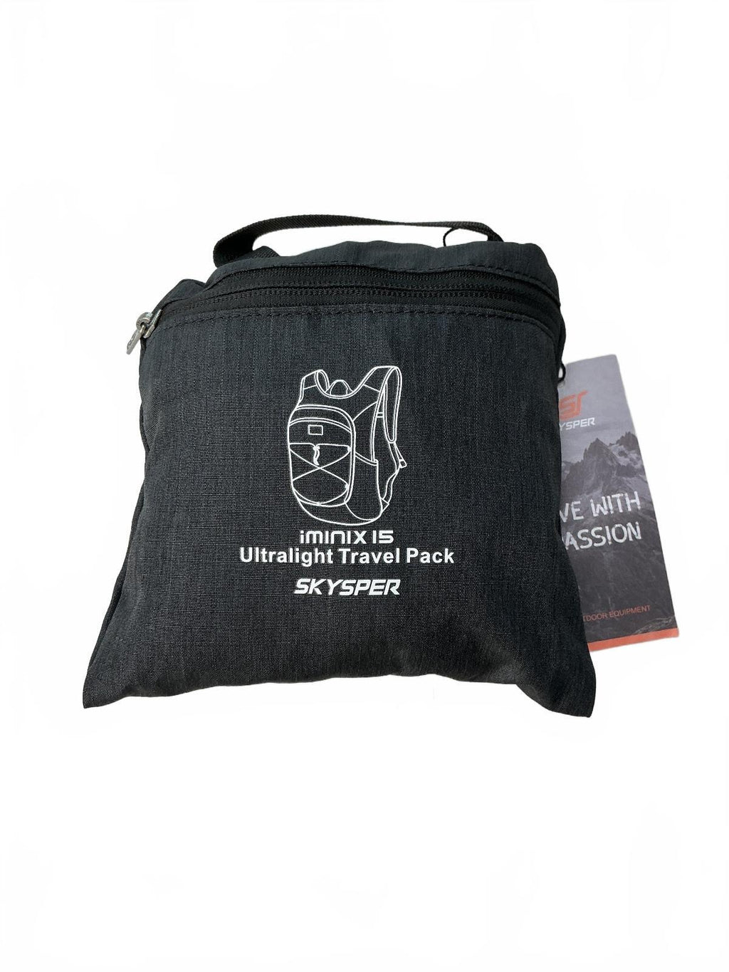 Skysper Iminix 15 Unisex Travel Backpack Black Ultralight
