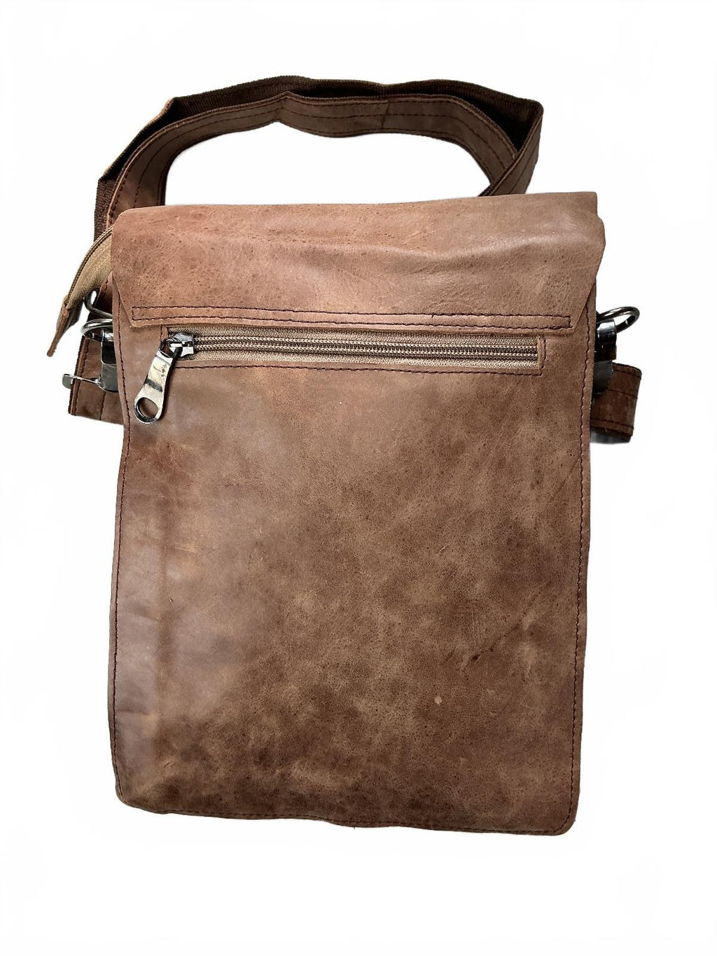 Bespoke Oxford Chariot Luxury Leather Messenger Bag Men Brown Adjustable Strap