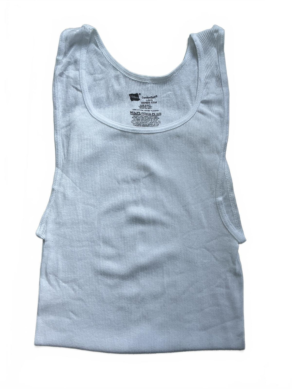 Six Pack Hanes ComfortSoft White Tank Top Vest Size L/G Large