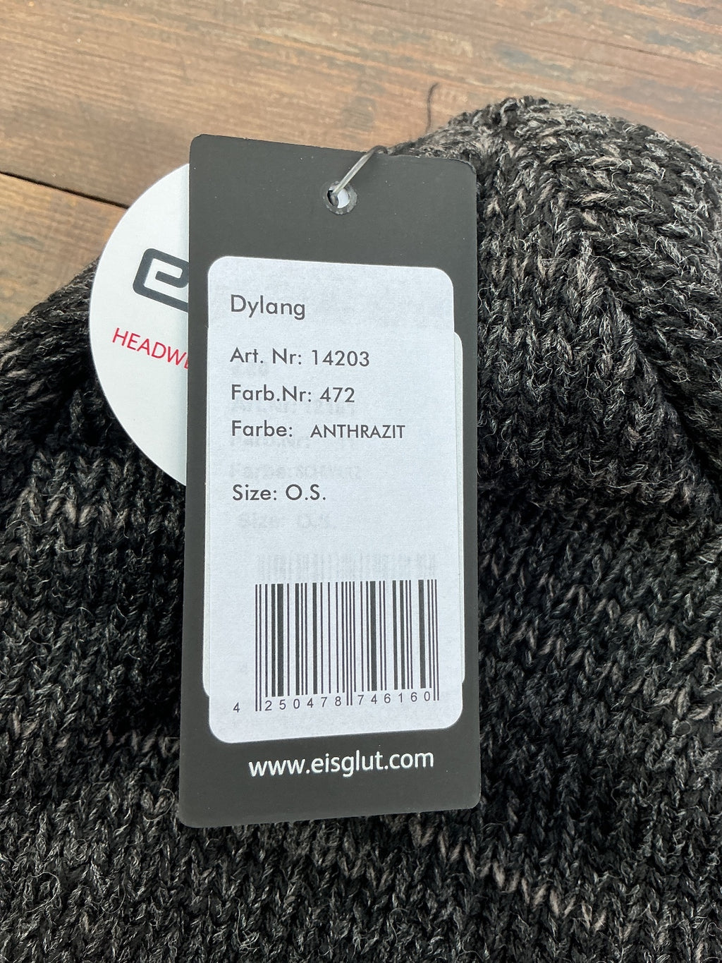 Eisglut Dylan One Size Anthracite Marled Knit Beanie Hat with Fleece Liner