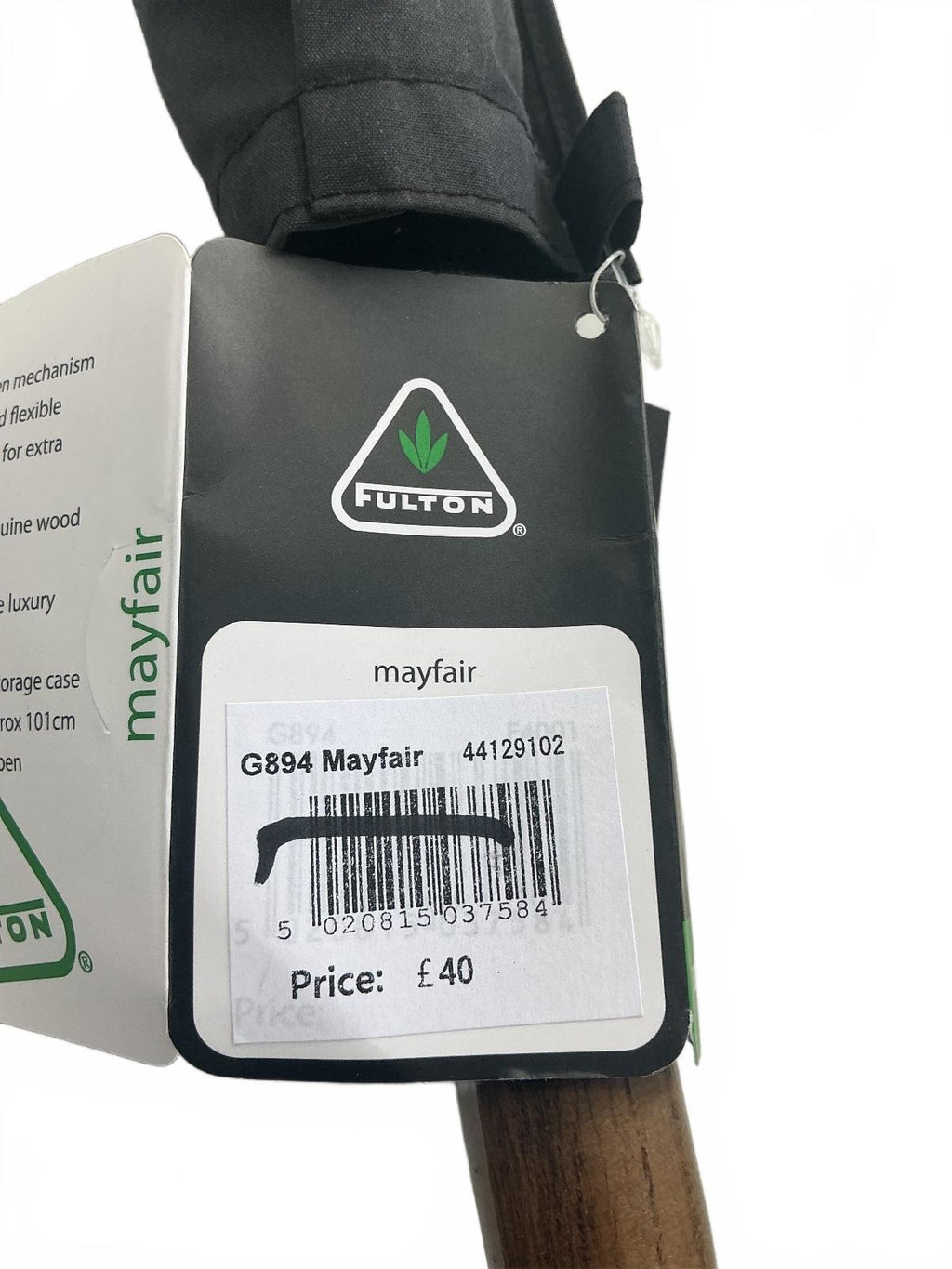 Fulton Mayfair Umbrella Black Wood Handle 101cm Size