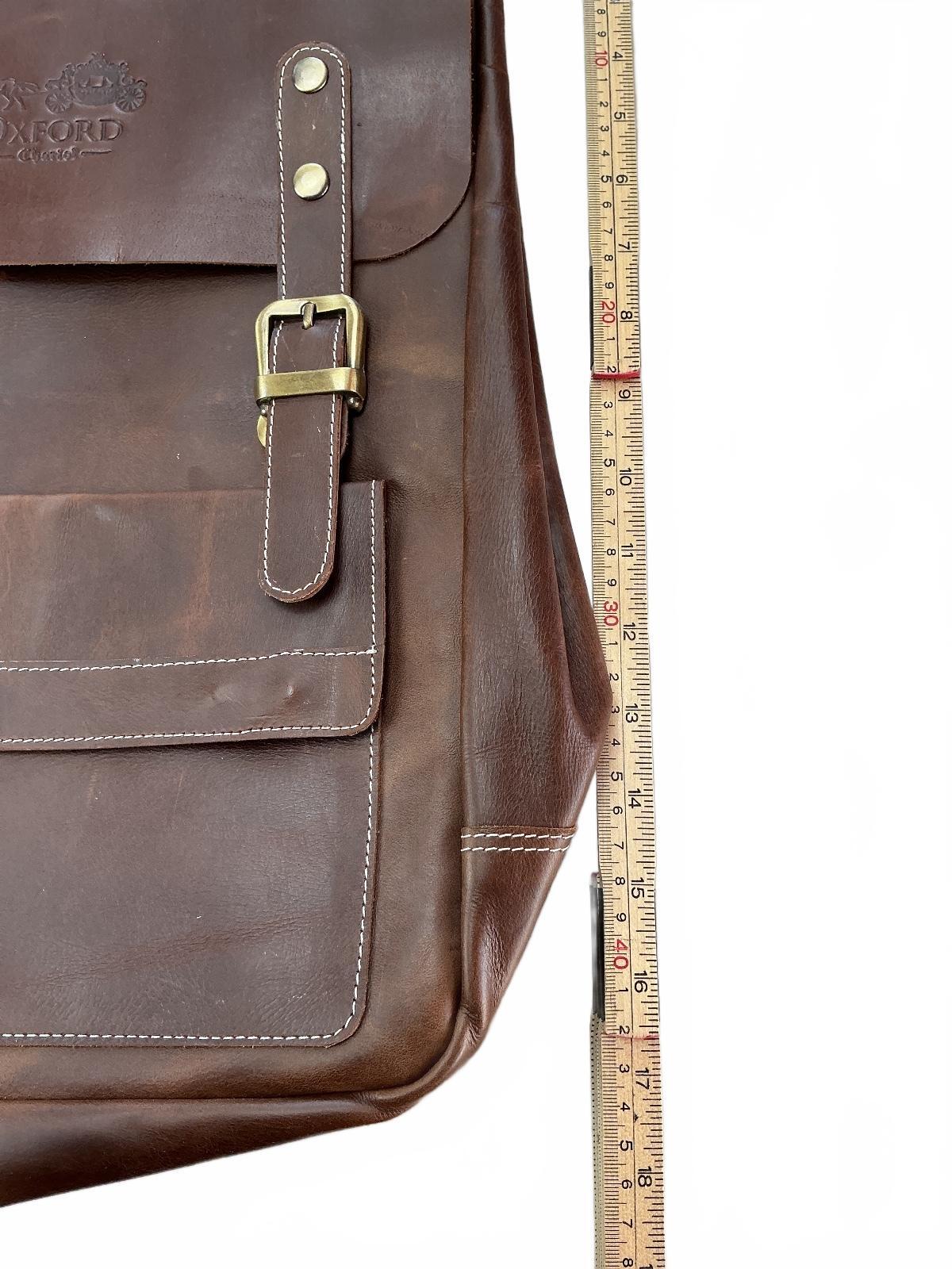Oxford Chariot Luxury Leather Rucksack Brown Laptop Sleeve Multiple Pockets