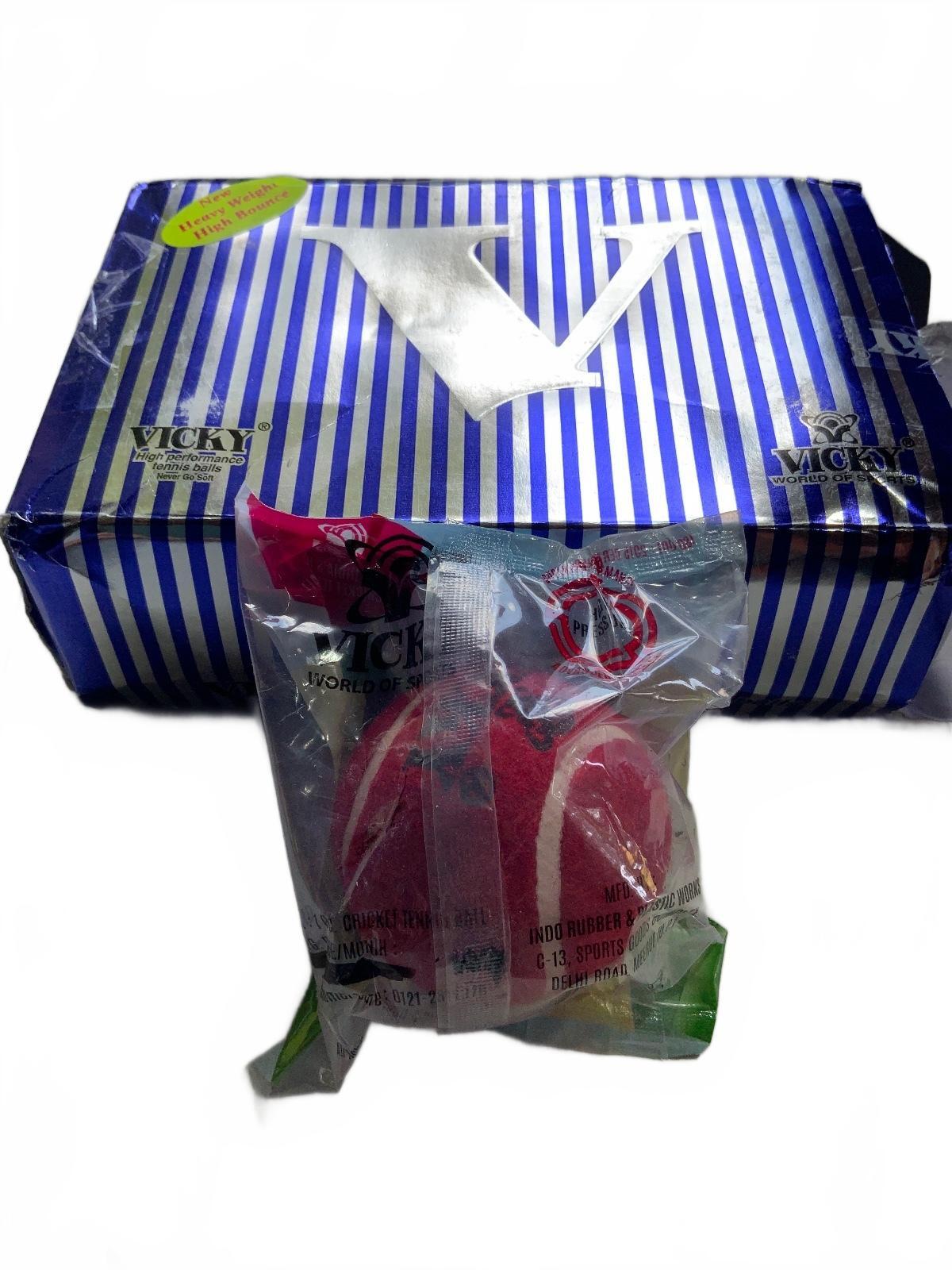 Vicky Maroon Tennis Cricket Balls Heavy Pack of 6 High Bounce