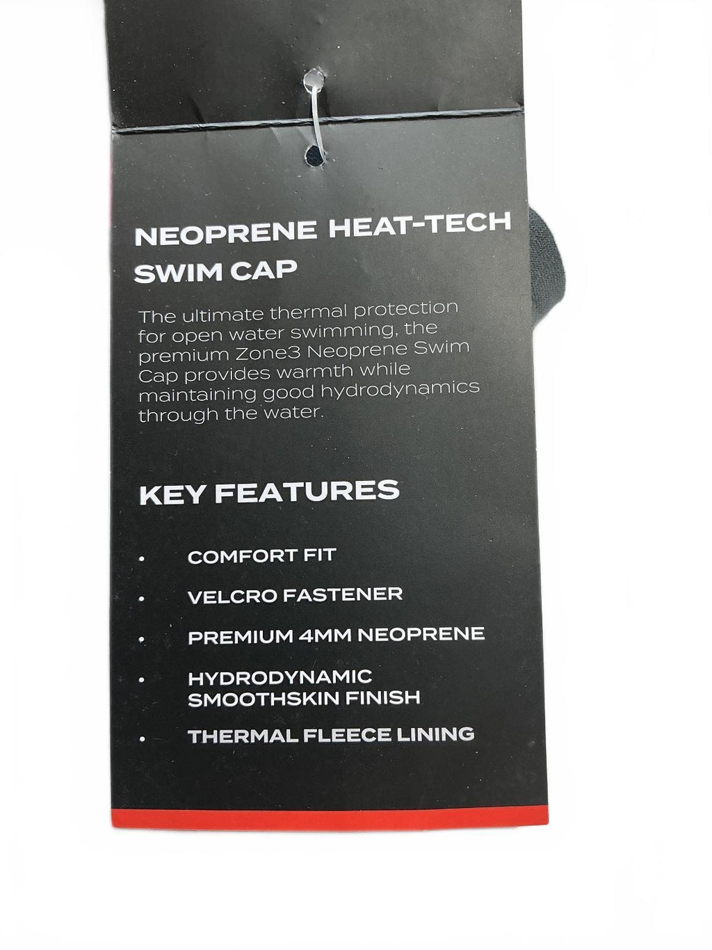 Zone3 Heat-Tech Neoprene Swim Cap Black Red Size S Thermal Protection