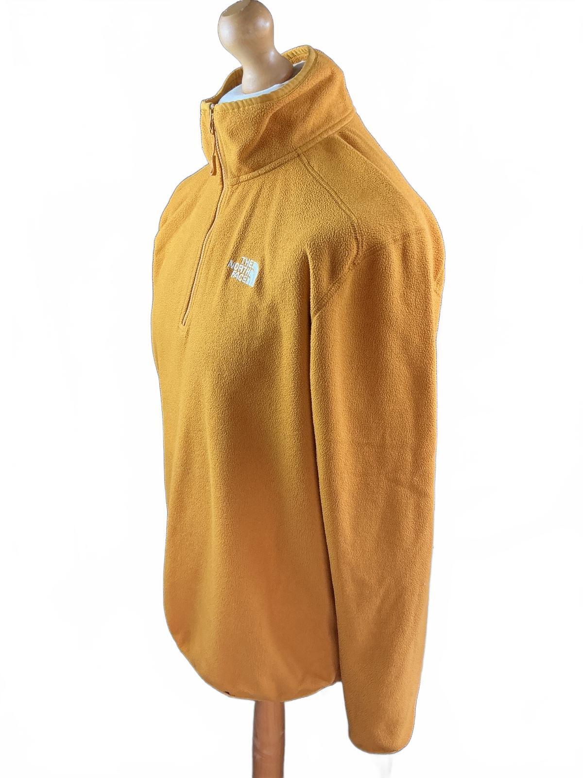 The North Face Men's Large Mustard Fleece Pullover Half Zip Warm Casual